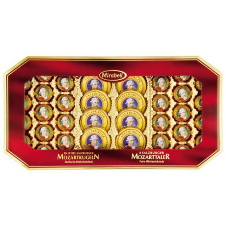 Набор конфет Mirabell Mozartkugeln и Mozarttaler 600 г красный