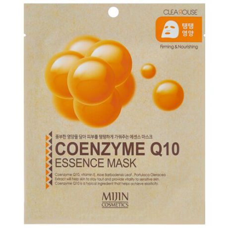 MIJIN Cosmetics тканевая маска Coenzyme Q10 Essence Mask firming and nourishing c коэнзимом, 25 г
