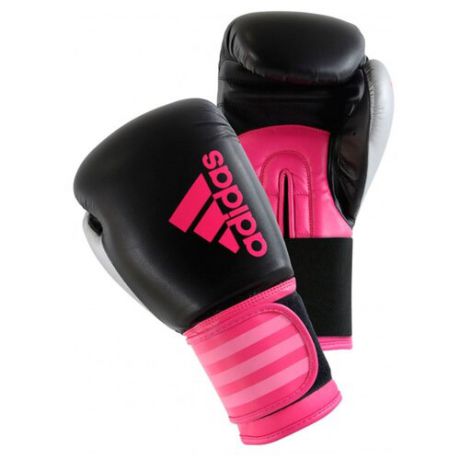 Боксерские перчатки adidas Hybrid 100 Dynamic Fit черный/розовый 10 oz