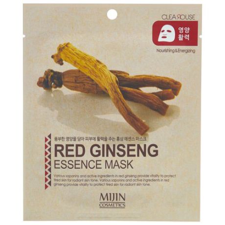MIJIN Cosmetics тканевая маска Red Ginseng Essence Mask nourishing and rejuvenating с красным женьшенем, 25 г