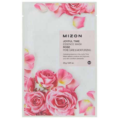 Mizon Joyful Time Essence Mask Rose тканевая маска с экстрактом лепестков розы, 23 г