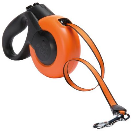 Поводок-рулетка для собак Fida Mars ленточная (L) оранжевый/черный 5 м