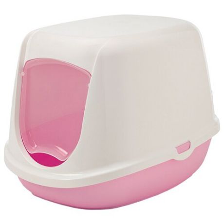 Туалет-домик для кошек SAVIC Duchesse 44.5х35.5х32 см белый/розовый