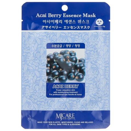 MIJIN Cosmetics тканевая маска Acai Berry Essence с экстрактом ягод асаи, 23 г