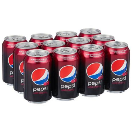 Газированный напиток Pepsi Wild Cherry, 0.33 л, 12 шт.