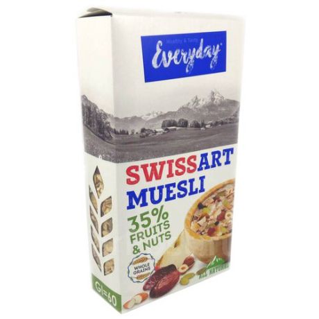 Мюсли Everyday хлопья Swiss Art с фруктами, орехами и семечками, коробка, 300 г