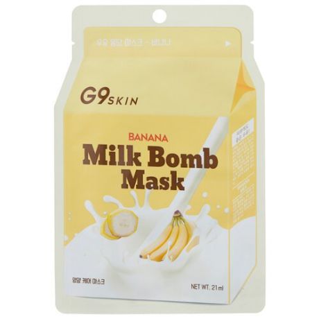 G9SKIN тканевая маска Milk Bomb Banana, 21 мл