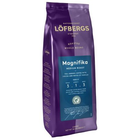 Кофе в зернах Lofbergs Magnifika, арабика/робуста, 400 г