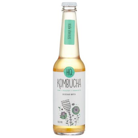 Комбуча HQ Kombucha Зеленая мята, 0.33 л