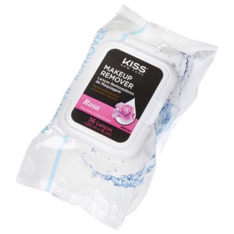 Kiss New York Professional салфетки для снятия макияжа с розовой водой, 36 шт.