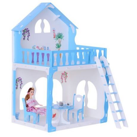 KRASATOYS кукольный домик "Марина" 000266, белый/голубой