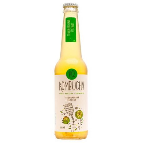 Комбуча HQ Kombucha Традиционный зеленый, 0.33 л