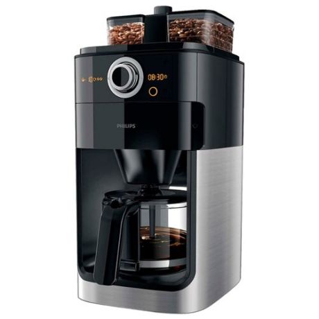 Кофеварка Philips HD7769 Grind & Brew черный/металлик