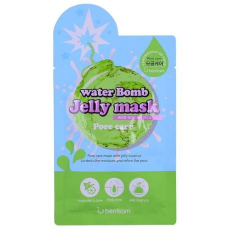 Berrisom Water Bomb Jelly Mask Сужающая поры тканевая маска, 33 мл