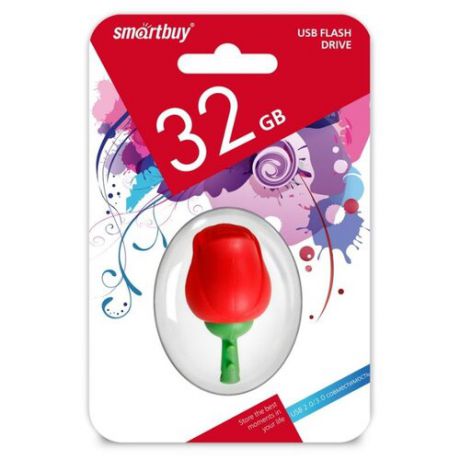 Флешка SmartBuy Rose 32GB красный/зеленый