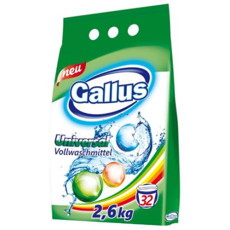 Стиральный порошок Gallus Vollwaschmittel универсальный 2.6 кг пластиковый пакет
