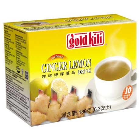 Чайный напиток Gold kili Ginger lemon растворимый в пакетиках, 10 шт.