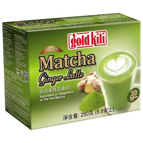 Чайный напиток Gold kili Matcha ginger latte растворимый в пакетиках, 10 шт.