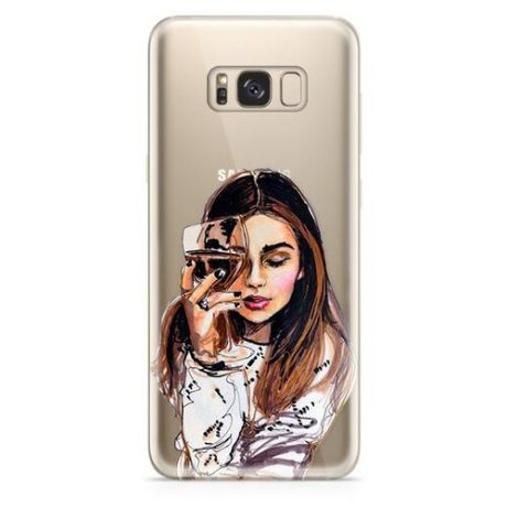 Чехол With Love. Moscow W003253SAM для Samsung Galaxy S8+ Девушка с вином