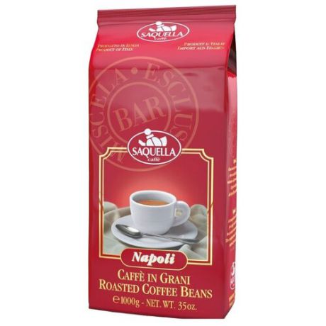 Кофе в зернах Saquella Espresso Napoli Bar, арабика/робуста, 1 кг
