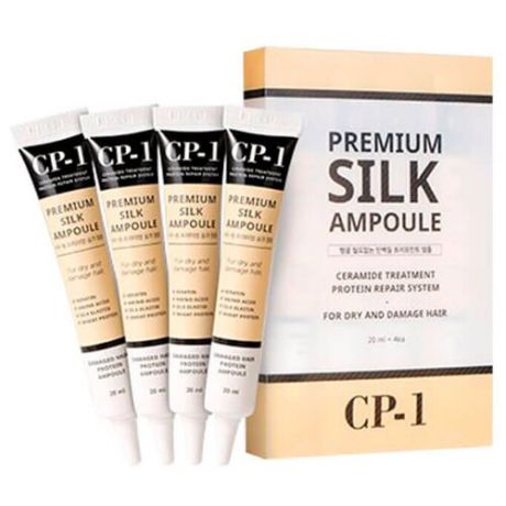 Esthetic House Несмываемая сыворотка для волос с протеинами шёлка CP-1 Premium Silk Ampoule, 20 мл, 4 шт.