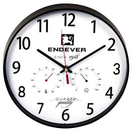 Часы настенные кварцевые ENDEVER RealTime-113 черный / белый