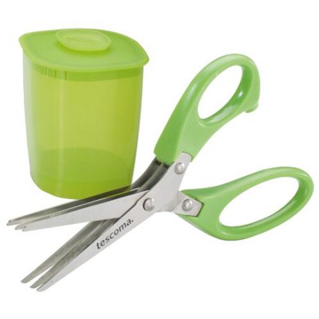 Ножницы Tescoma Presto для зелени 15 cм с контейнером зеленый