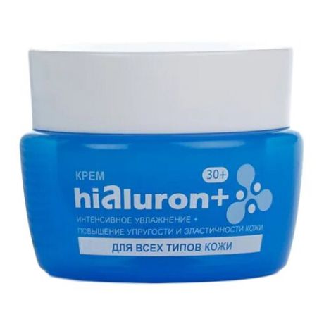Belkosmex Hialuron+ Крем для лица интенсивное увлажнение + повышение упругости и эластичности 30+ для всех типов кожи, 48 г