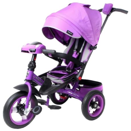 Трехколесный велосипед Moby Kids Leader 360° 12x10 AIR Car фиолетовый