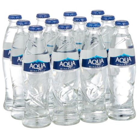 Вода питьевая Аква Минерале газированная, стекло, 12 шт. по 0.26 л