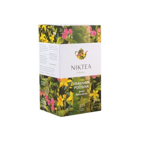 Чай зеленый Niktea Krasnaya polyana в пакетиках, 25 шт.