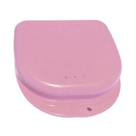 StaiNo Denture Box Slim – Бокс пластиковый, 82*85*29 мм (розовый)
