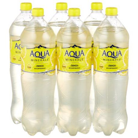 Вода питьевая Aqua Minerale негазированная с соком Лимон, ПЭТ, 6 шт. по 1.5 л