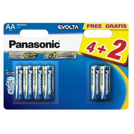 Батарейка Panasonic Evolta AA/LR6 6 шт блистер