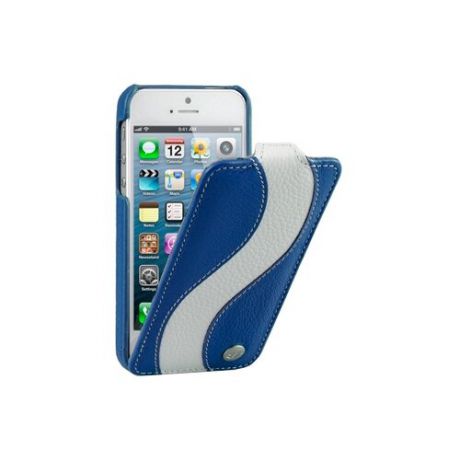 Чехол Melkco Jacka Type Special Edition для Apple iPhone 5/iPhone 5S/iPhone SE синий с белой полосой