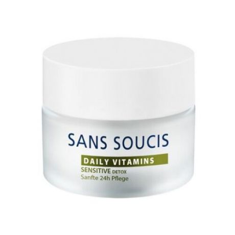 Sans Soucis Daily Vitamins Sensitive Detox Витаминизирующий детокс-крем 24 часа для лица, шеи и области декольте, 50 мл