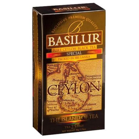 Чай черный Basilur The island of tea Ceylon Special в пакетиках, 25 шт.
