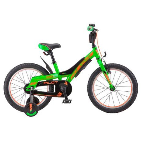 Детский велосипед STELS Pilot 180 18 V010 (2018) зеленый/оранжевый (требует финальной сборки)