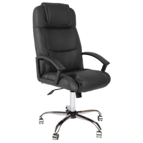 Компьютерное кресло TetChair Бергамо (крестовина хром), обивка: искусственная кожа, цвет: черный