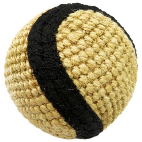 Мячик для собак Ankur плетеный джутовый 6 см черный / бежевый