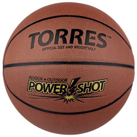 Баскетбольный мяч TORRES B10087, р. 7 темно-оранжевый/золотой/черный