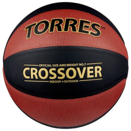 Баскетбольный мяч TORRES B30097, р. 7 темно-оранжевый/черный/золотой
