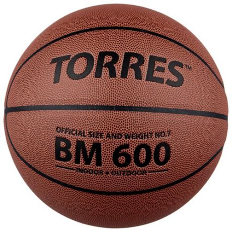 Баскетбольный мяч TORRES B10027, р. 7 темно-коричневый/черный