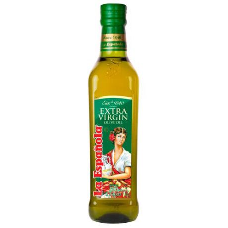 La Espanola Масло оливковое Extra Virgin, стеклянная бутылка 0.5 л