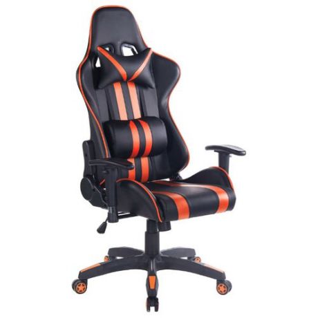 Компьютерное кресло TetChair iCar игровое, обивка: искусственная кожа, цвет: черный/оранжевый