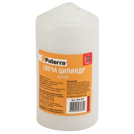 Свеча Paterra цилиндр 6*12 см белая