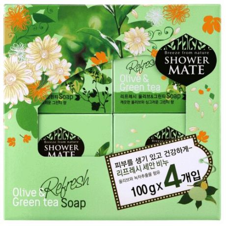 Мыло кусковое Shower Mate Olive & Green tea, 400 г