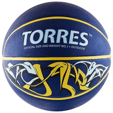 Баскетбольный мяч TORRES Jam, р. 3 синий/желтый