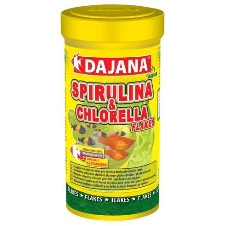 Сухой корм Dajana Pet Spirulina Chlorella Flakes для рыб 100 мл 20 г