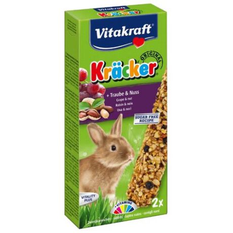 Лакомство для кроликов Vitakraft Крекеры Original виноград и орех 112 г